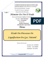 Étude Du Processus de Liquéfaction Du Gaz Naturel