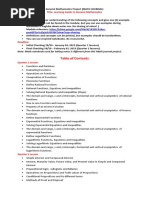 General Mathematics Project - Math Journal Table of Contents