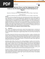 Uses and Gratification Theory and The Optimization of The Media in The Privatization of State Owned Enterprises in Nigeria