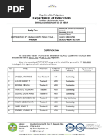 32QF Certification of Compliance RPMS Cycle Iii