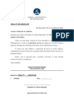 Solicitação de Espaço Da Câmara Municipal