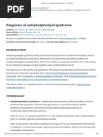 Diagnosis of Antiphospholipid Syndromes