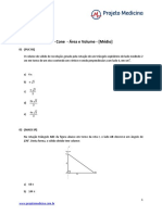 Geometria Espacial Cone Area Volume Medio