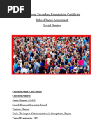 Social Studies SBA (Overpopulation) Final