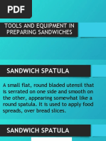 T.l.e9 T10 Tools and Equipment in Preparing Sandwiches