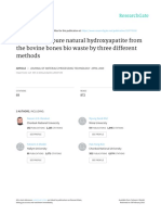 Extraction of Pure Natural Hydroxyapatite From The Bovine Bones Bio Waste by Three Different Methods