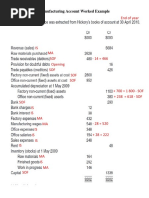 Manufacturing Account Worked Example Question 4