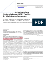 Identification of Candidate Gene Variants in Korean MODY Families by Whole-Exome Sequencing