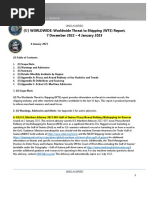 U.S. Navy Office of Naval Intelligence Threat To Shipping (WTS) Report, 7 December 2022 - 4 January 2023