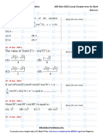 Trigonometric Ratios and Identities - JEE Main 2022 Chapter Wise Questions by MathonGo