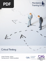 Critical Thinking - Online Training Course - The Mandatory Training Group UK