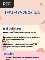 Oral Comm Speech Context