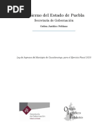 Ley de Ingresos Del Municipio de Cuautlancingo para El Ejercicio Fiscal 2020 201219