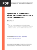 Zelis, Oscar (2006) - Aportes de La Semiã Tica de Peirce para La Teorizaciã N de La Clã Nica Psicoanalã Tica