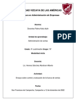 Ensayo Sobre Control y Evaluación de La Fuerza de Ventas