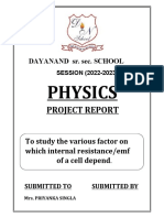 Project On Internal Resistance