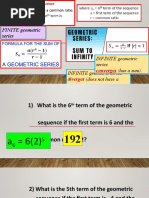 Geometric Sequence and Series