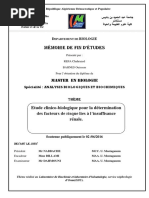 Mémoire de Fin D'études: Master en Biologie