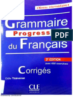 Grammaire Progressive 3e Edition Corriges Niveau Intermediaire