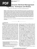 Survey On Autonomic Workload Management: Algorithms, Techniques and Models