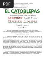 Gustavo Bueno, Filosofía y Locura, El Catoblepas 15 - 2, 2003