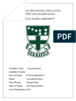 Victoria Samuels, Agricultural Science School Based Asessment - Business Plan, 10 H