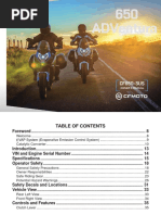 Cfmoto 650 Adventura Motorcycle Owners Manual