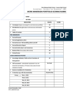 Work Immersion Portfolio Scoring Rubric