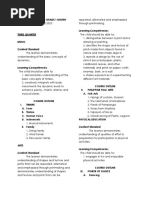 Course Outline in Grade 1 Mapeh