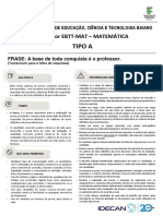 Idecan 2019 If Baiano Professor Matematica Prova