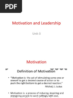 Motivation and Leadership Unit-3