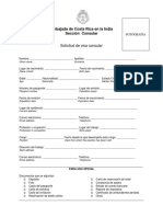 Costa Rica Visa Form