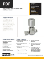 Parker Veriflo - UHP Stainless Steel Diaphragm Valve HF - 25000016 - V2 - 955 Series