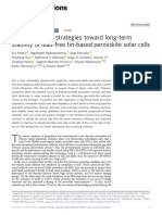 Challenges and Strategies Toward Long-Term Stability of Lead-Free Tin-Based Perovskite Solar Cells