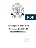 Chemistry Investigatory Saturation of Salts