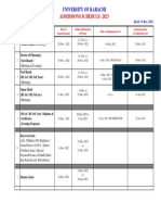 Admission Schedule 2023