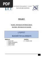 L'effet Magnétocalorique: Projet