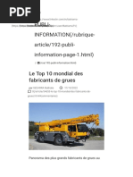 Le Top 10 Mondial Des Fabricants de Grues