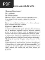 Biomechanics and Sports