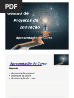 1.0 Gestão de Projeto de Inovação - Visão Geral Do Curso