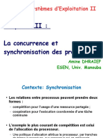 Systèmes D'exploitation II: Chapitre III: La Concurrence Et Synchronisation Des Processus