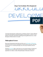 Factors Affecting Curriculum Development