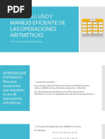 Uso y Manejo Eficiente de Las Operaciones Aritméticas 2