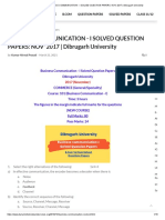 BUSINESS COMMUNICATION - I SOLVED QUESTION PAPERS - NOV' 2017 - Dibrugarh University