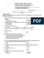 Business Math Test Questions