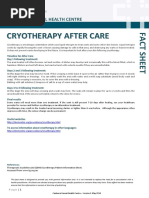 Cryotherapy Aftercare