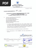 DM No. 680, S. 2022 - Addendum To Division Memorandum No. 649, S. 2022 Conduct of The New Open Doors For Master Teacher Position For SY 2022-2023