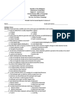 Science 9 Second Periodic Test With Tos 2021 2022