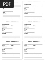 Triage Assessment Slip