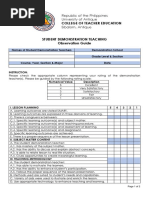 Demo Teaching Observation Guide